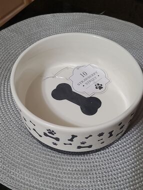 10 Strawberry Street Ceramic Dog Bowl